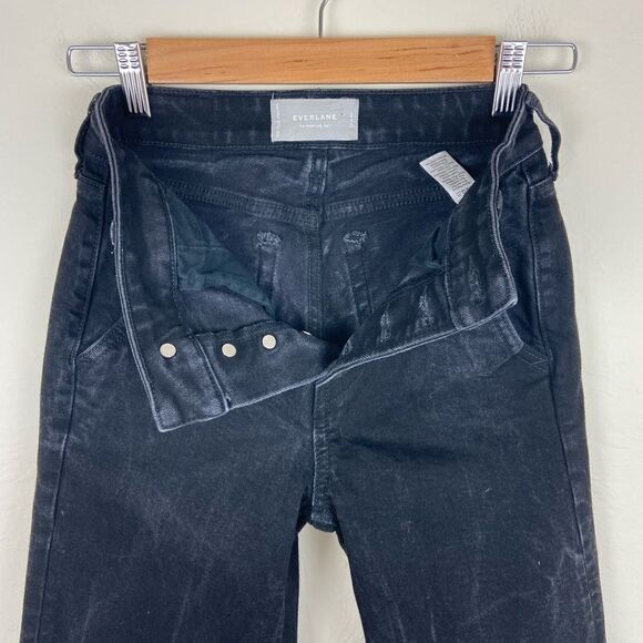 Everlane Button-Fly Wide-Leg Jean - Black Acid Wash - Picture 8 of 8